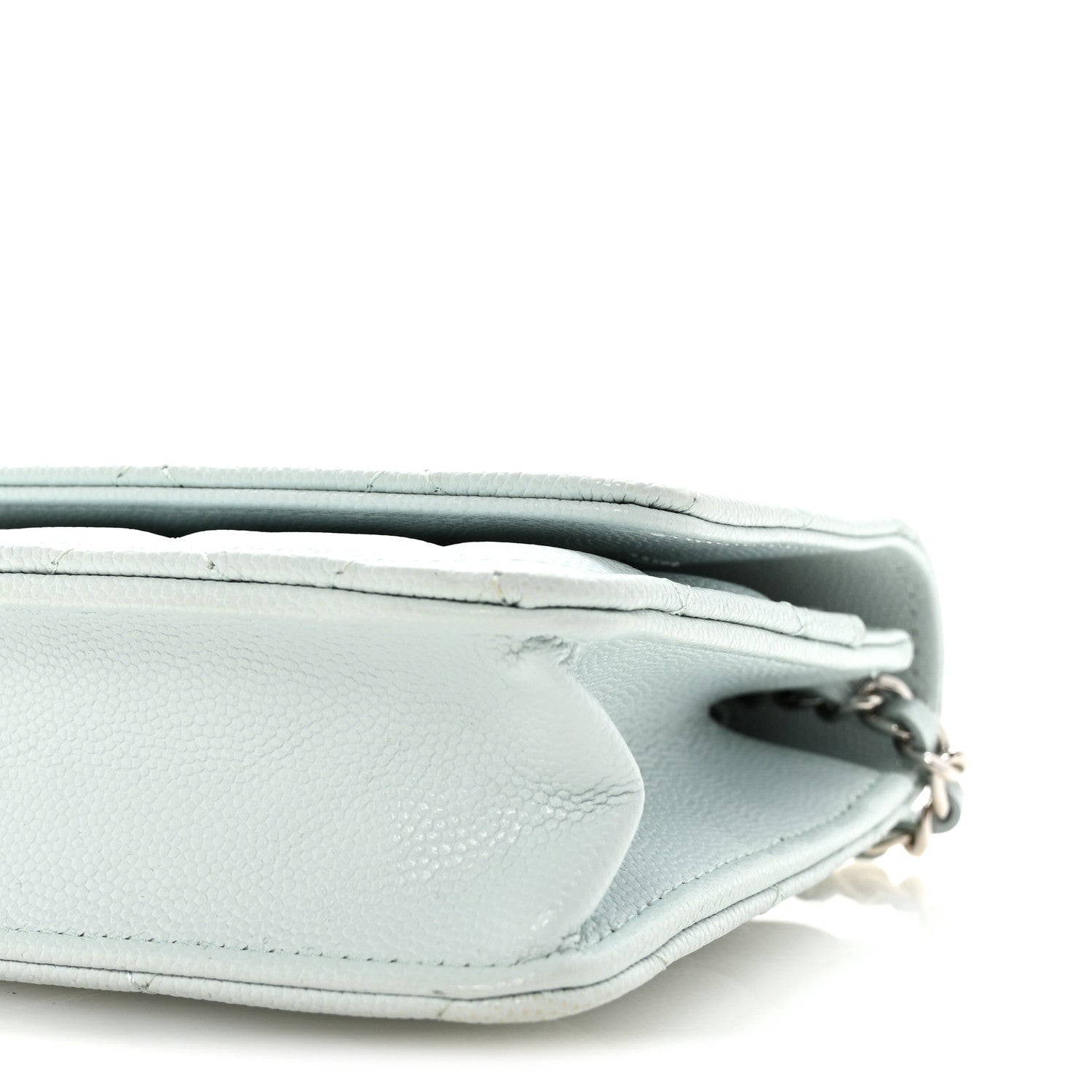 Chanel Caviar Quilted Wallet on Chain WOC Light Blue 11 of 12