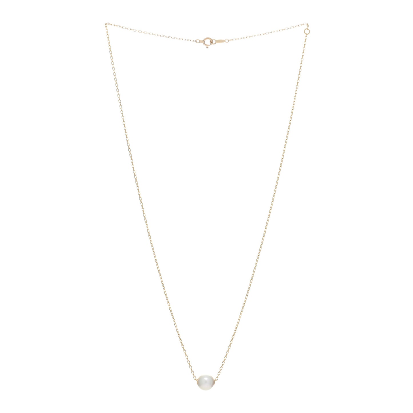18K Yellow Gold Akoya Pearl 8mm Pendant Necklace