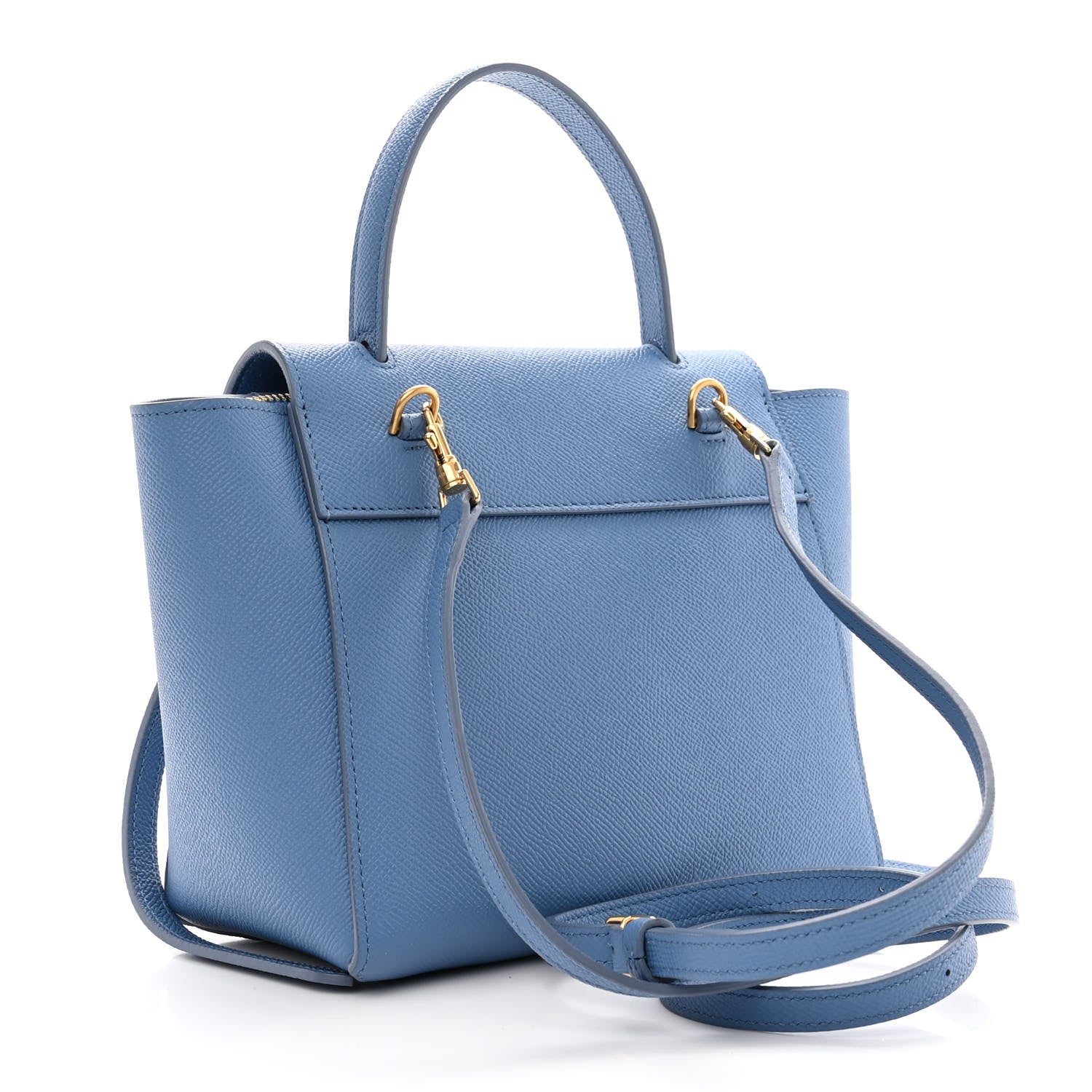 Celine Grained Calfskin Nano Belt Bag Azure 3 of 10