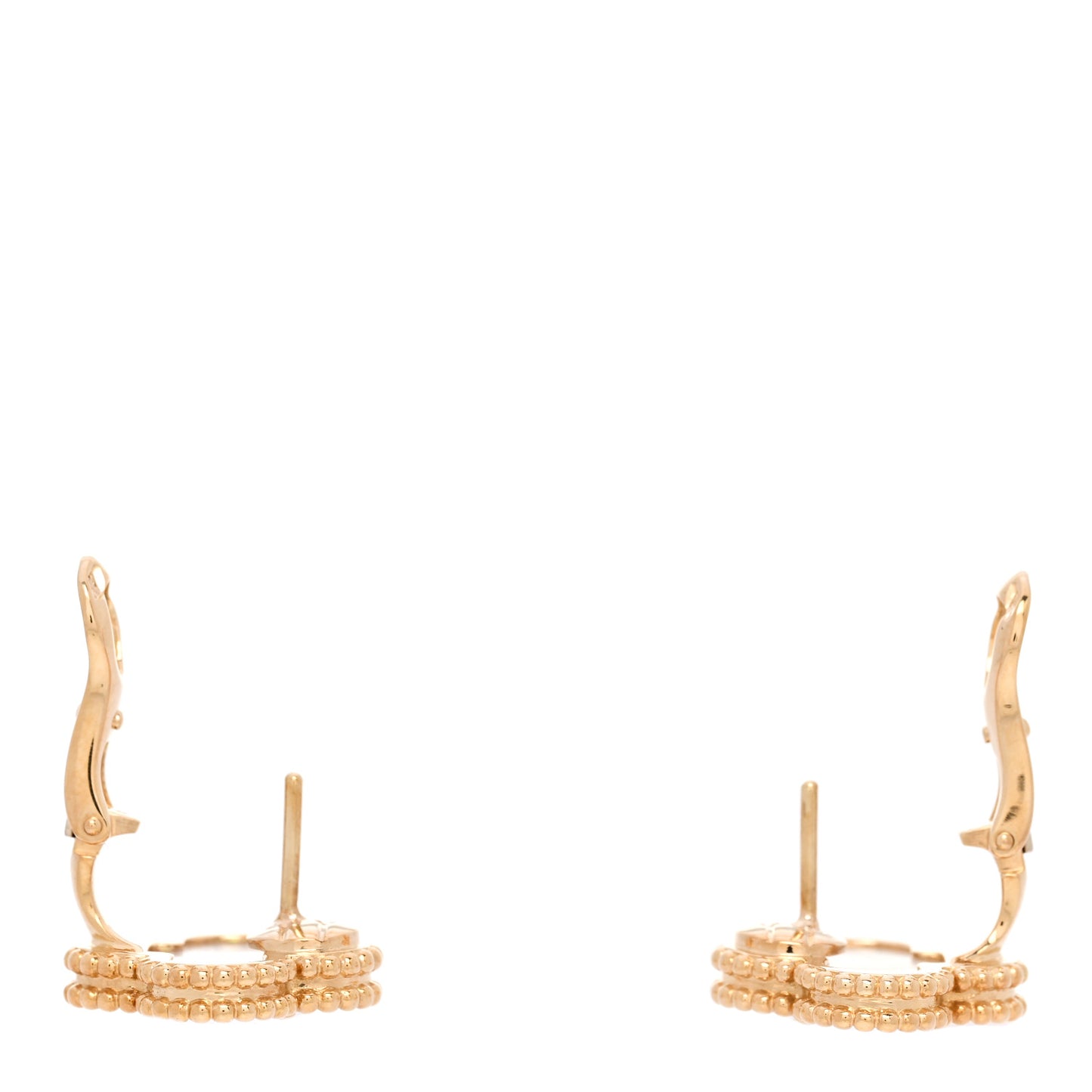 18K Yellow Gold Mother of Pearl Vintage Alhambra Earrings