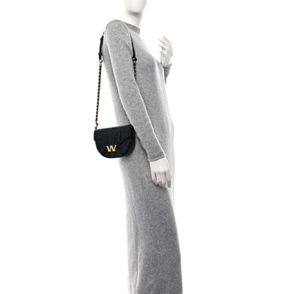 Alexander Wang Crocodile Embossed Calfskin W Legacy Saddle Bag Black 2 of 12