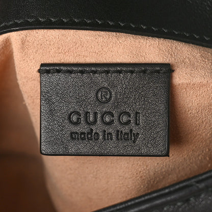 Gucci Calfskin Matelasse Super Mini GG Marmont Shoulder Bag Black 6 of 9
