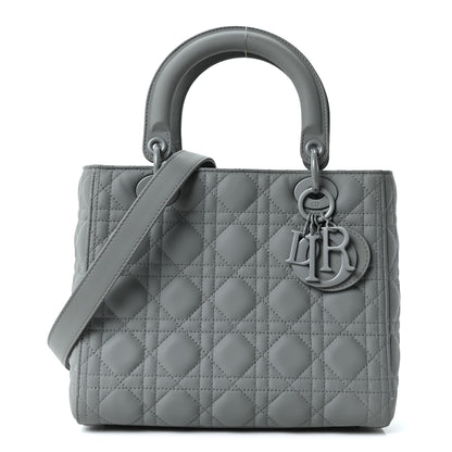 Christian Dior Ultra Matte Calfskin Cannage Medium Lady Dior Grey Stone 1 of 11