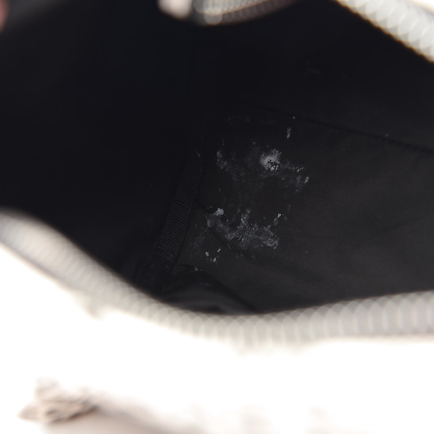 Pebbled Lambskin Rocco Black White Rhodium Hardware