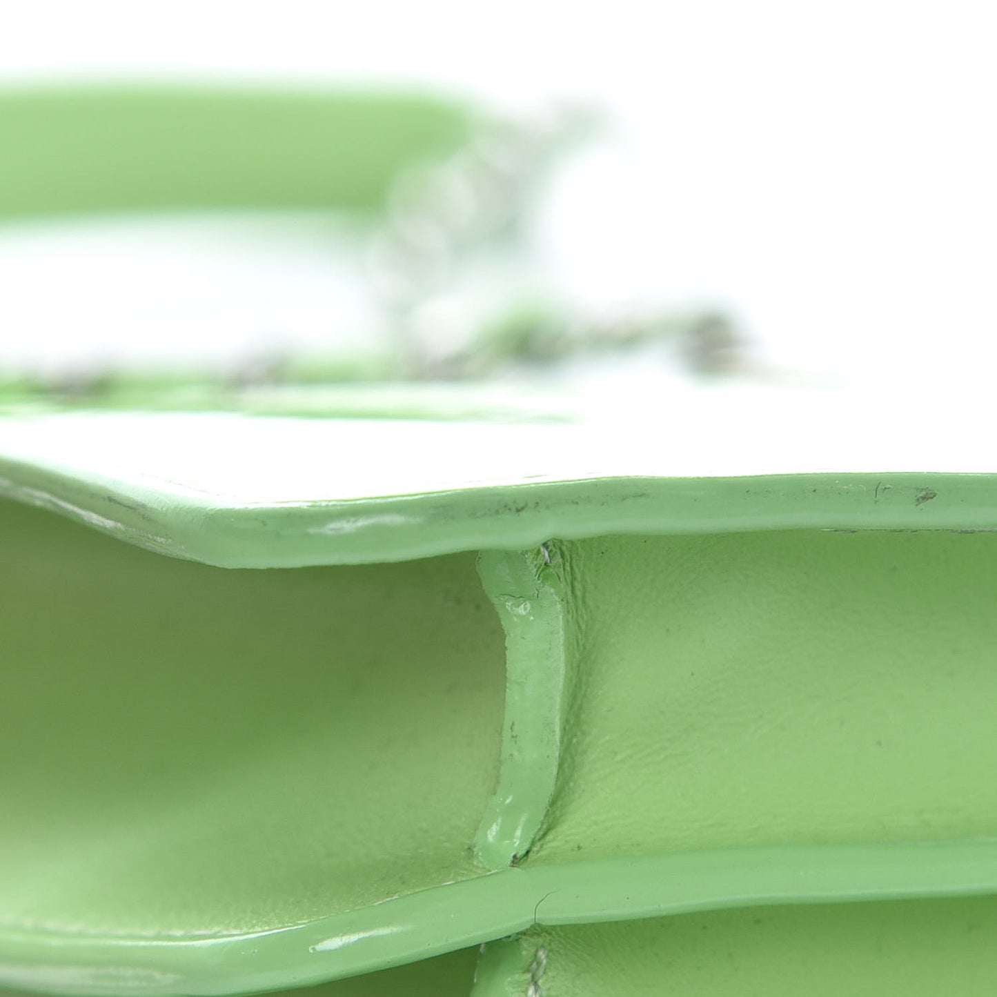 Patent Crossbody CC Phone Holder Light Green