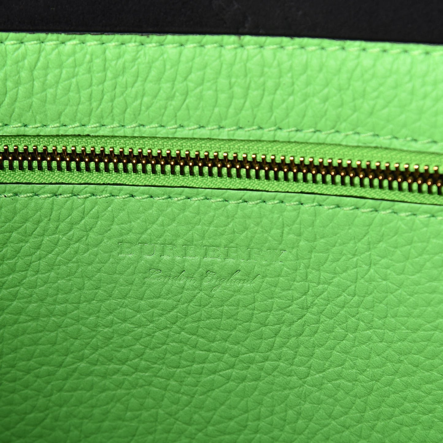 Grainy Calfskin Remington Tote Neon Green