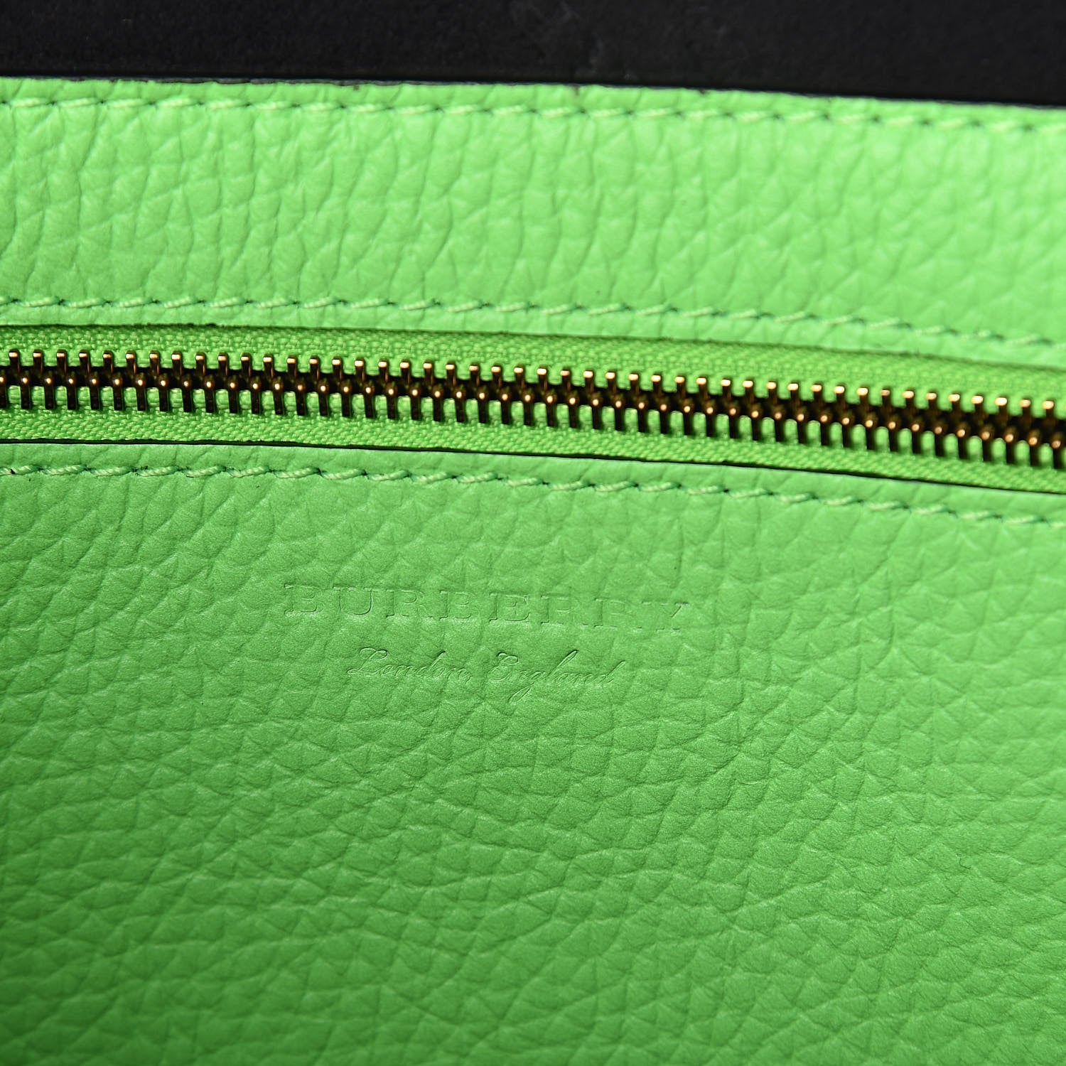 Burberry Grainy Calfskin Remington Tote Neon Green 6 of 9