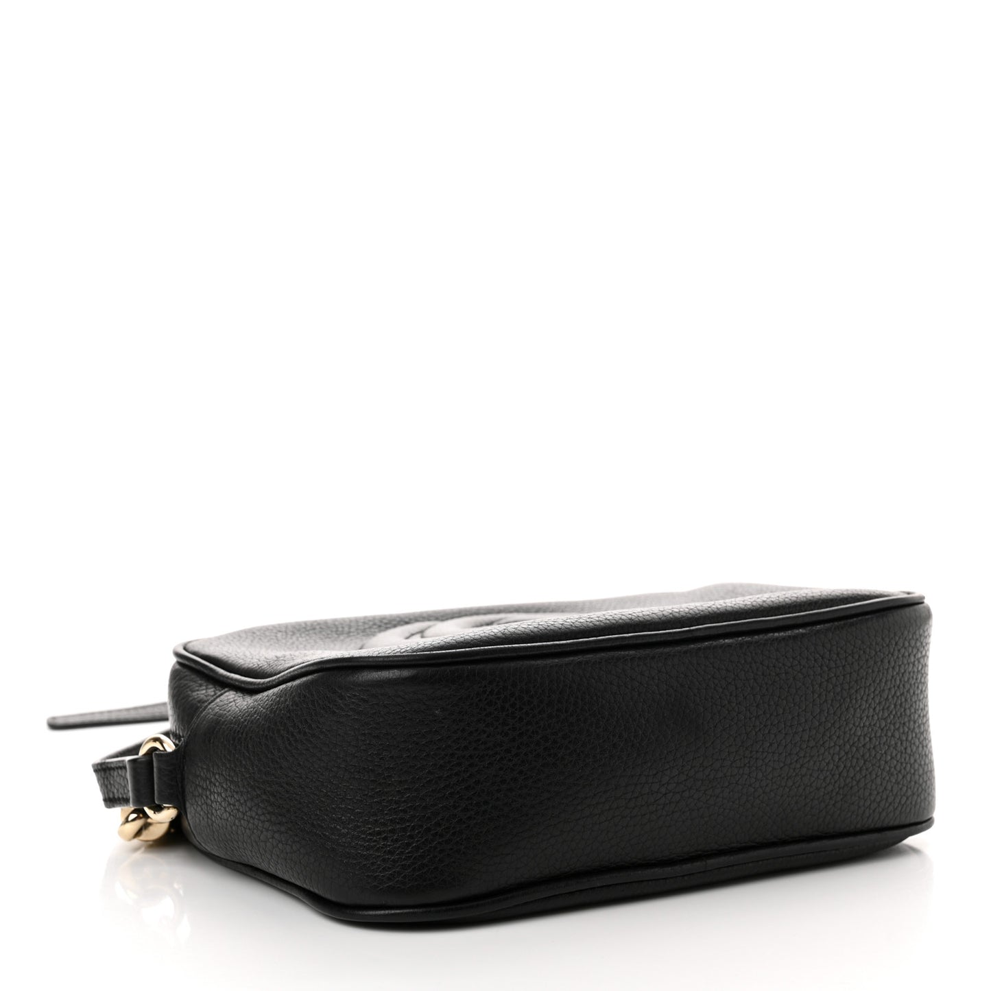 Pebbled Calfskin Small Soho Disco Bag Black