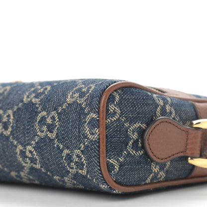 Gucci New Denim GG Monogram Dollar Calfskin Mini Ophidia Shoulder Bag Blue Tea Cuir Epilog 6 of 10