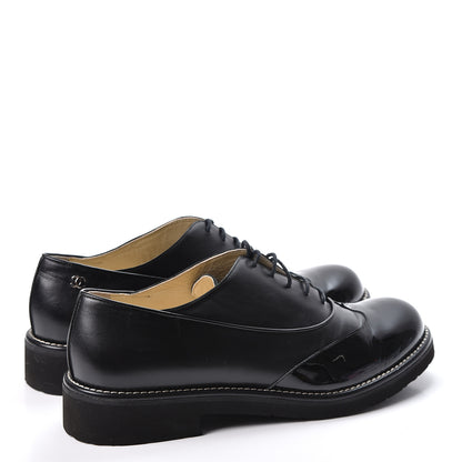 Chanel Patent Calfskin Lace Up Oxfords 40.5 Black 4 of 10
