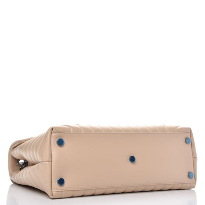 Saint Laurent Calfskin Y Quilted Monogram Large Loulou Chain Satchel Nude Powder 4 of 7