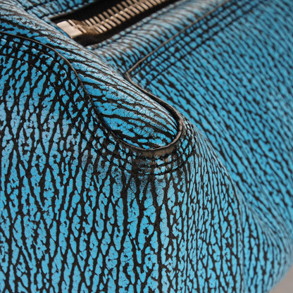 3.1 Phillip Lim 3.1 Shark Embossed Textured Calfskin Large Pashli Satchel Turquoise Black 9 of 9