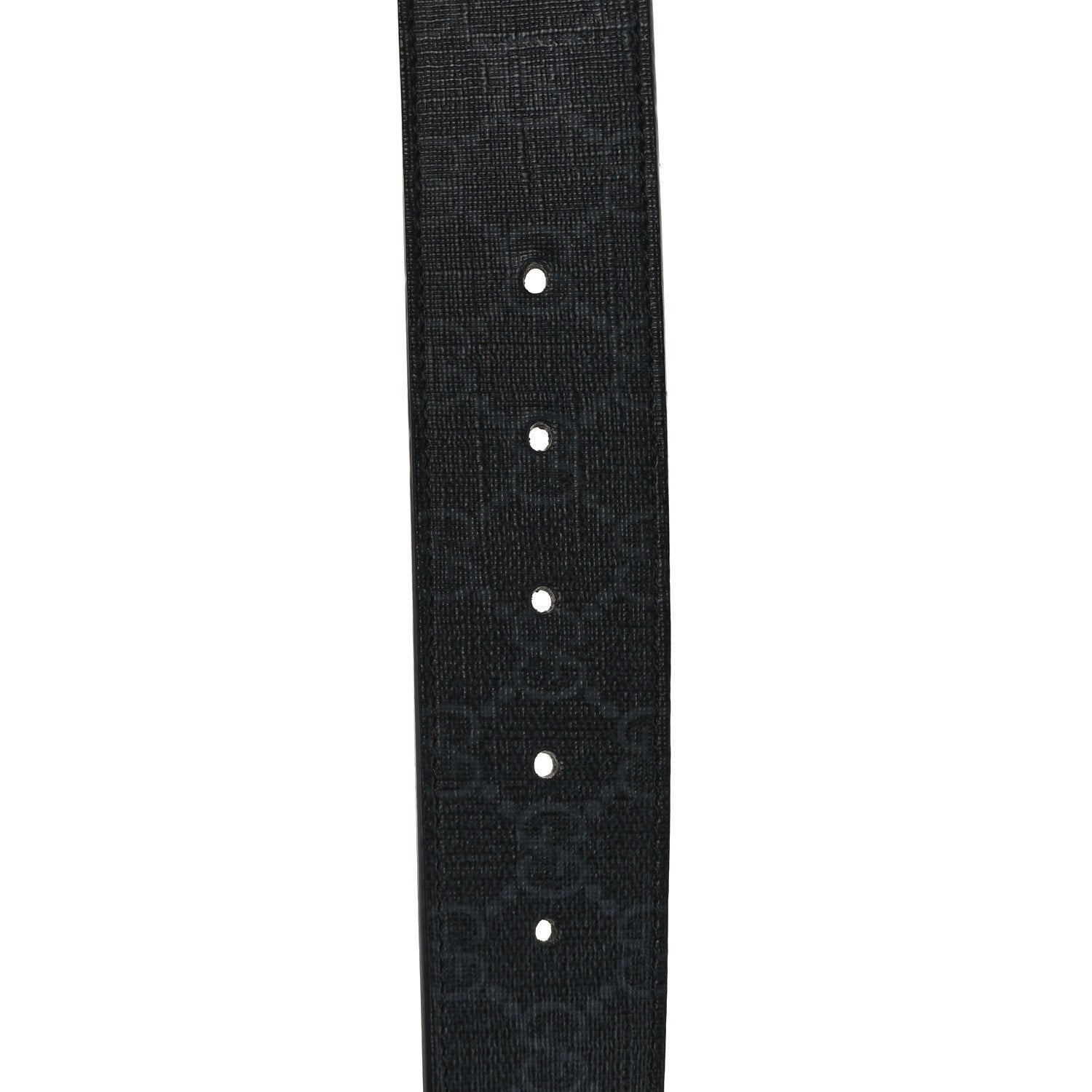 Gucci GG Supreme Monogram Selleria Calfskin Interlocking G 40mm Belt 85 34 Black Grey 4 of 5
