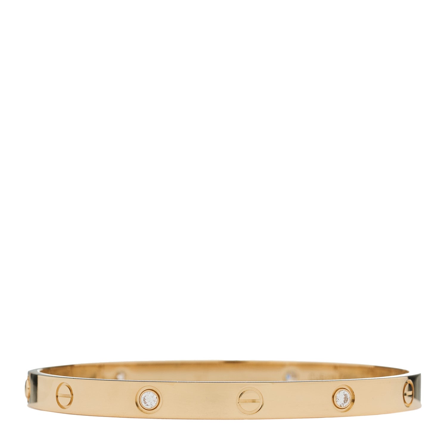 Cartier 18K Yellow Gold 4 Diamond LOVE Bracelet 19 5 of 8