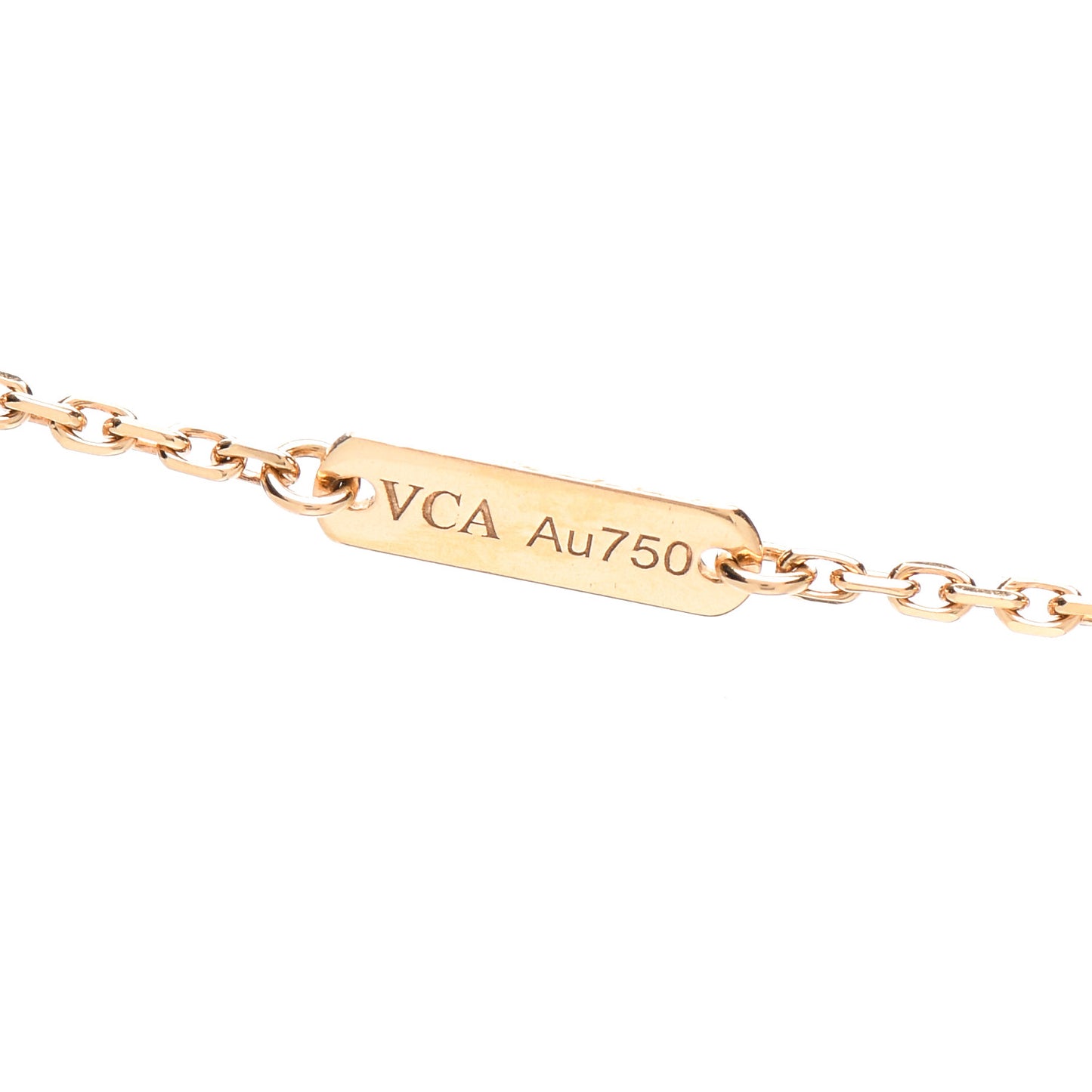 18K Yellow Gold Carnelian Vintage Alhambra Pendant Necklace