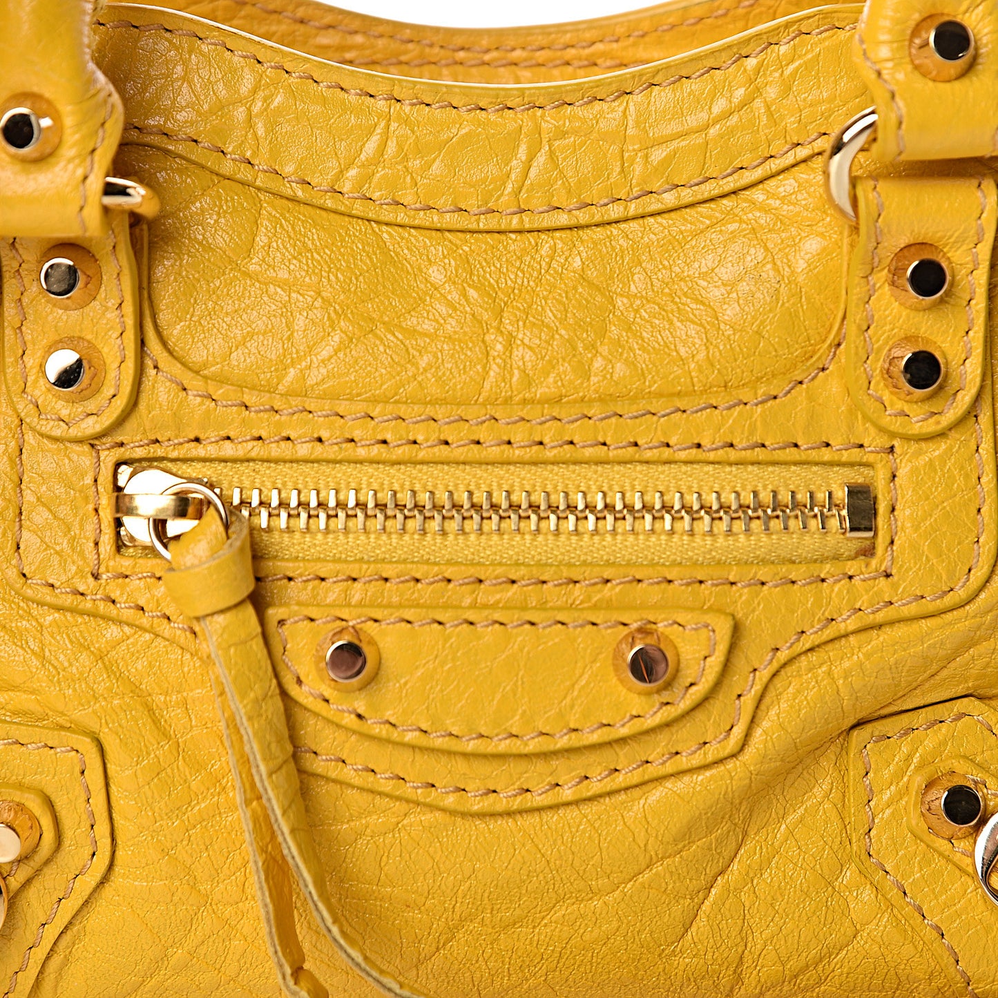 Agneau Classic Gold Hardware Nano City Jaune Epi