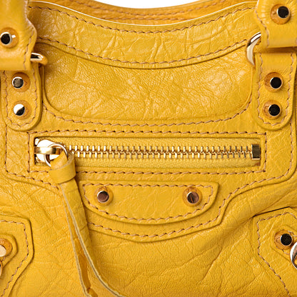 Balenciaga Agneau Classic Gold Hardware Nano City Jaune Epi 9 of 11