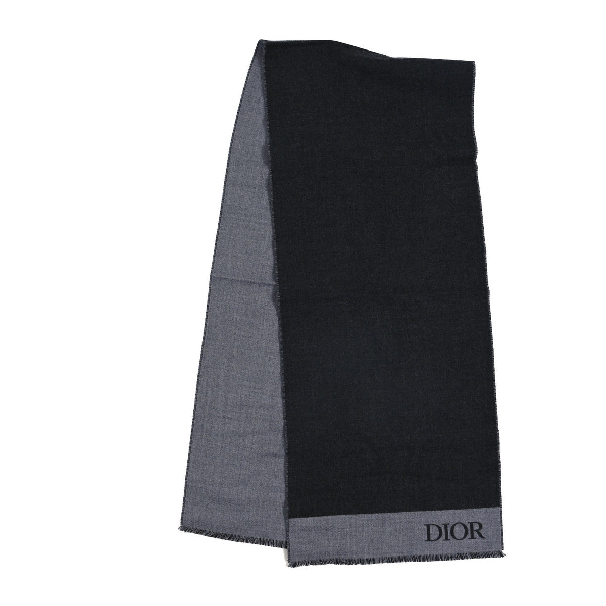Intarsia Wool Logo Scarf Grey