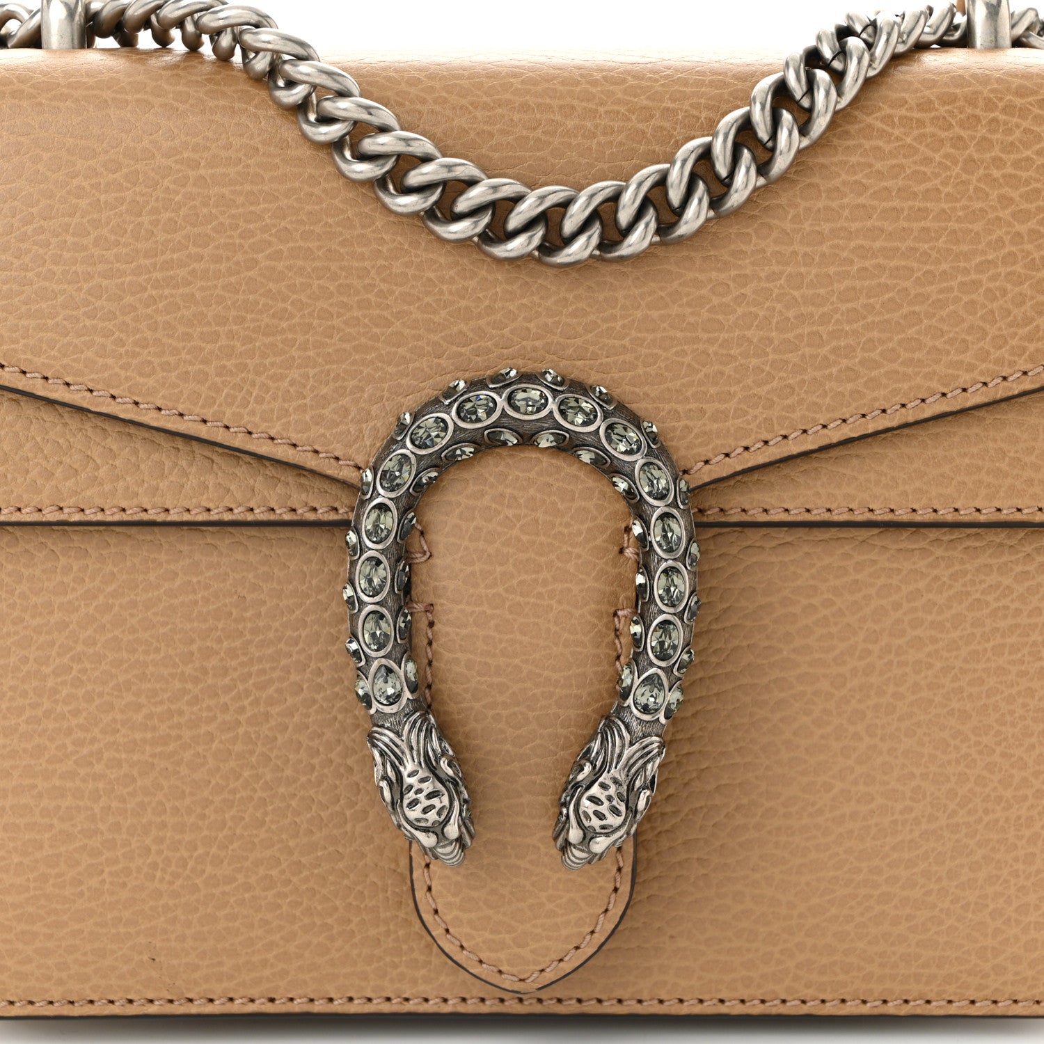 Gucci Dollar Calfskin Crystal Mini Dionysus Shoulder Bag Natural Tan Black Diamond 8 of 10