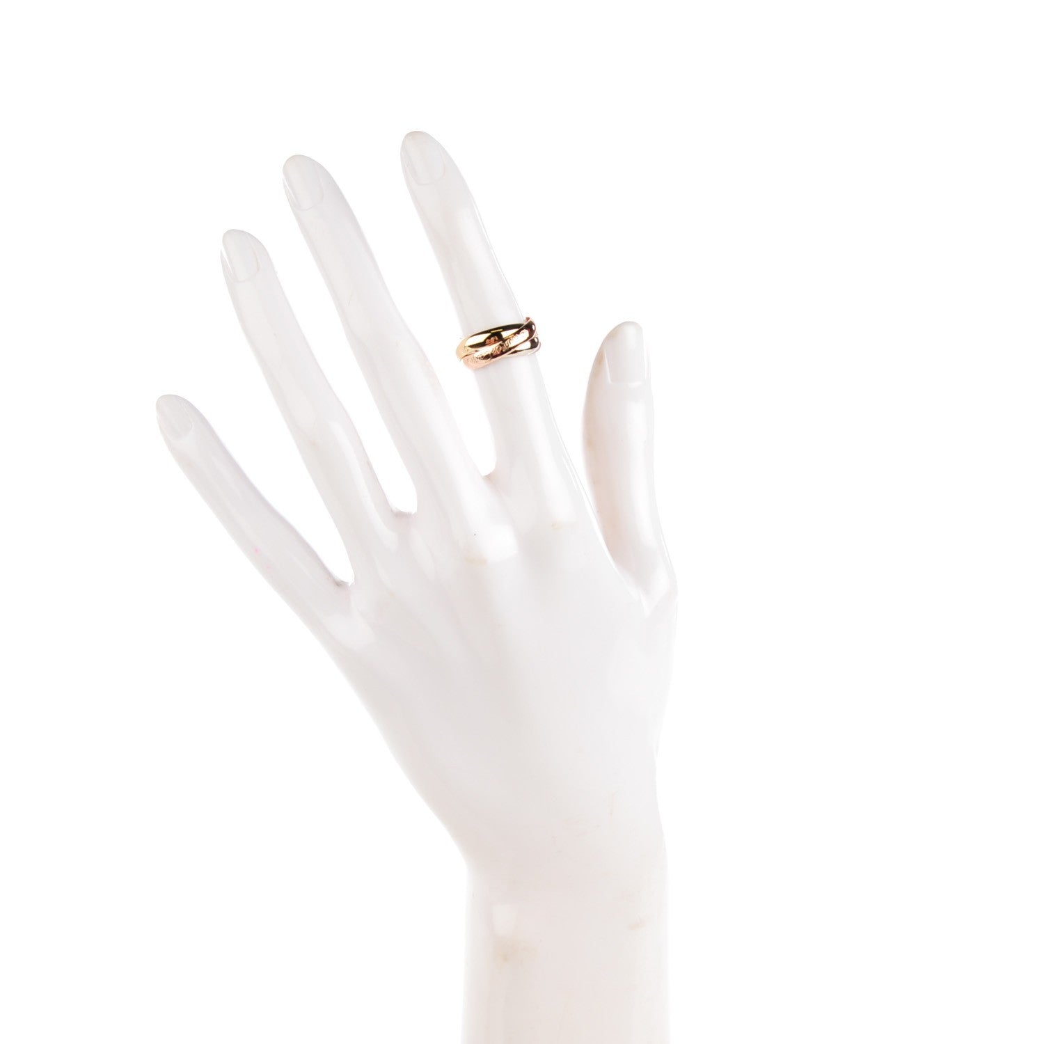 Cartier 18K Pink Yellow White Gold Classic Trinity Ring 48 4.5 3 of 8