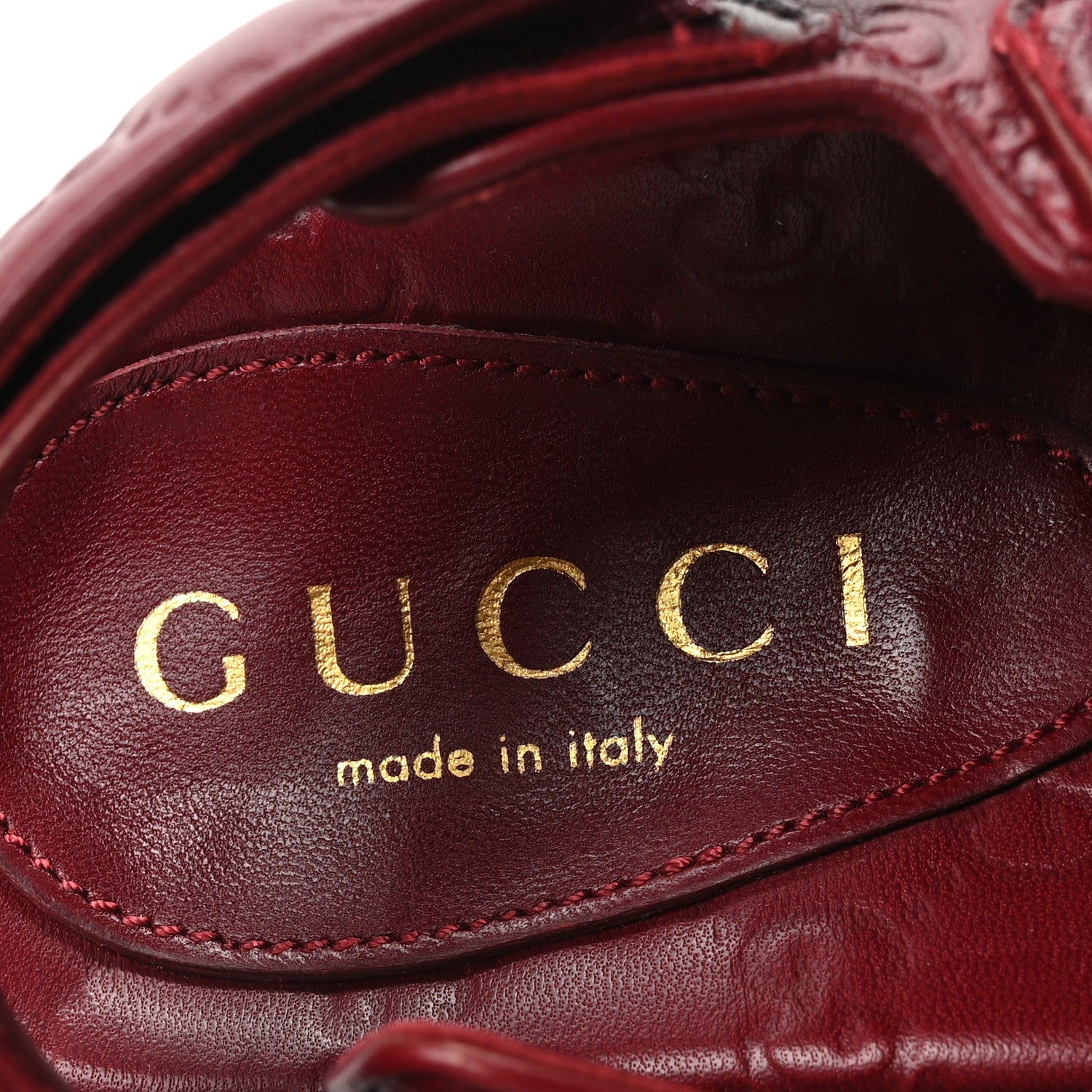 Gucci Guccissima GG Embossed Womens Sandals 37 Rosso Ancora 8 of 9