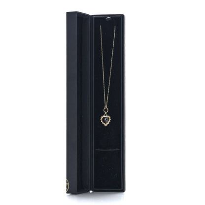 Foundrae 18K Yellow Gold Garnet Heart Love Miniature Medallion Belcher Chain Necklace 6 of 6