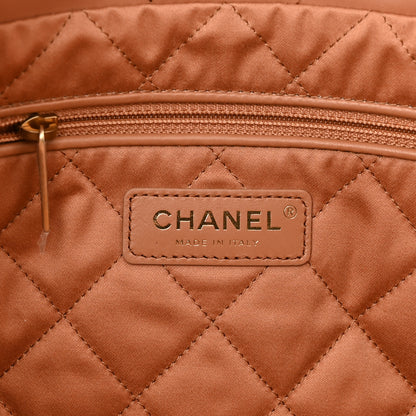 Chanel Shiny Calfskin Quilted Small Chanel 22 Camel 7 of 11