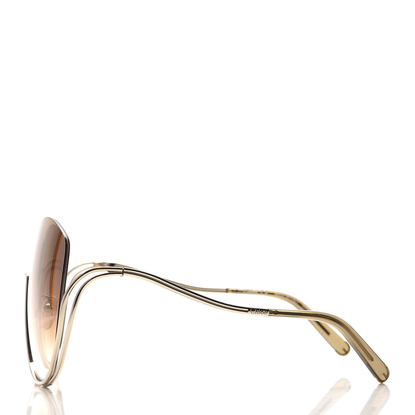 Oversized Round Milla Sunglasses CE125S Gold Havana
