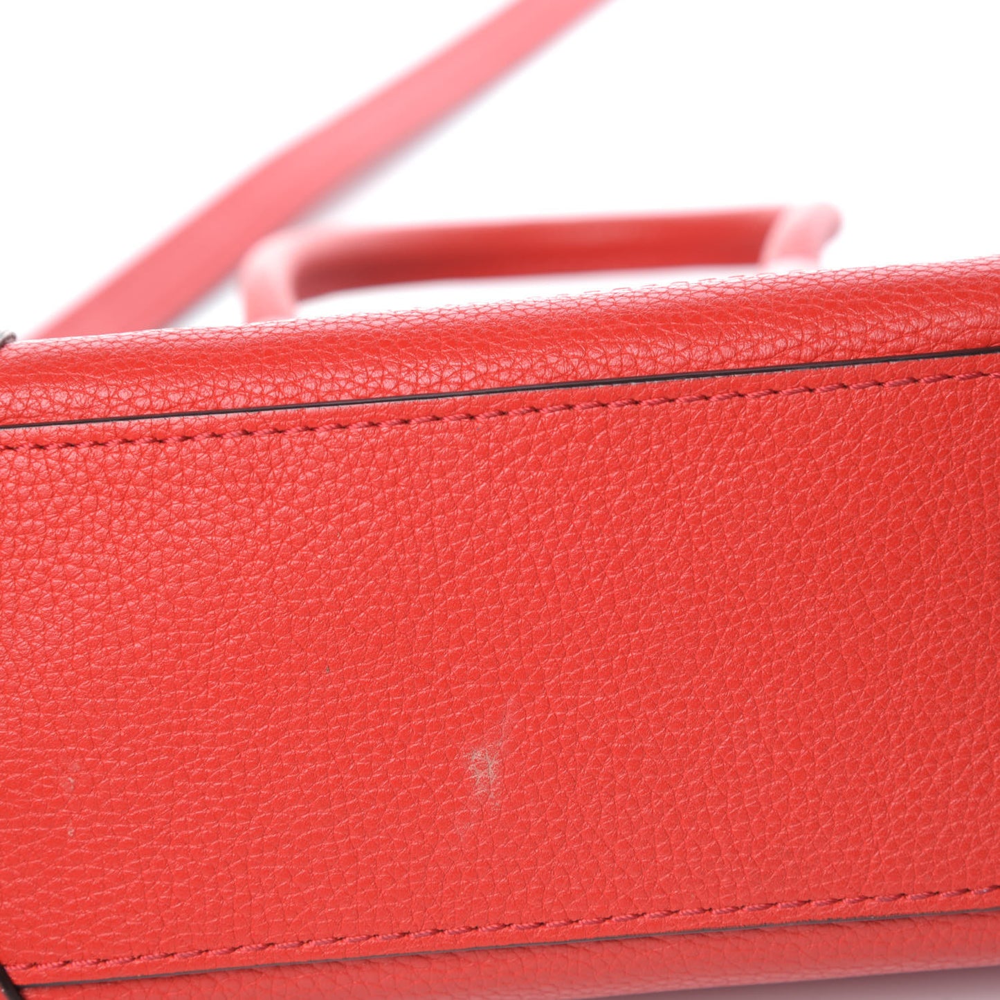 Drummed Calfskin Nano Luggage Coquelicot