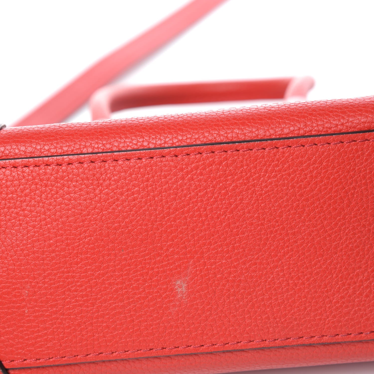 Celine Drummed Calfskin Nano Luggage Coquelicot 13 of 14