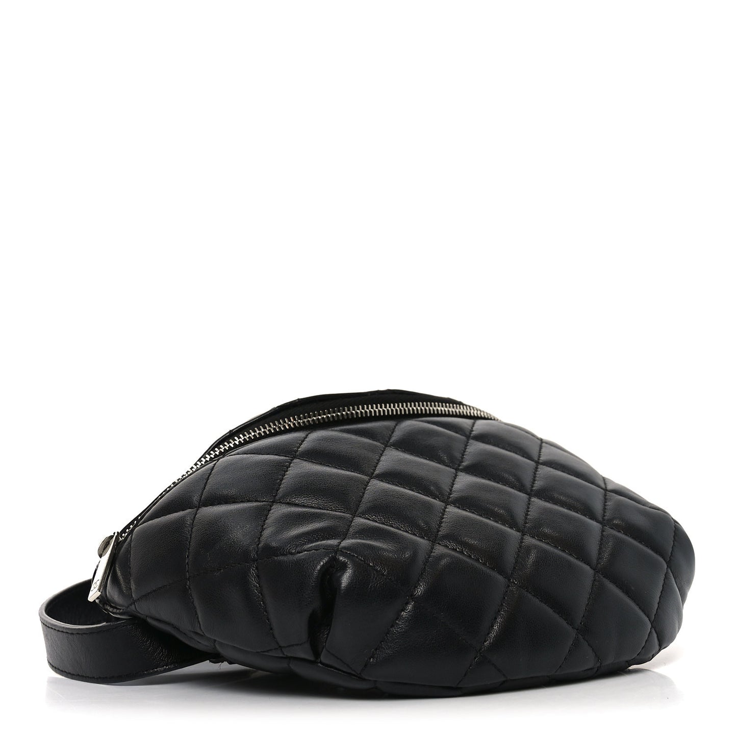 Calfskin Quilted Waist Belt Bag Black