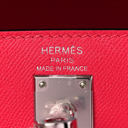 Hermes Madame Calfskin Verso Kelly Sellier 25 Rose Extreme Rouge Piment 6 of 10