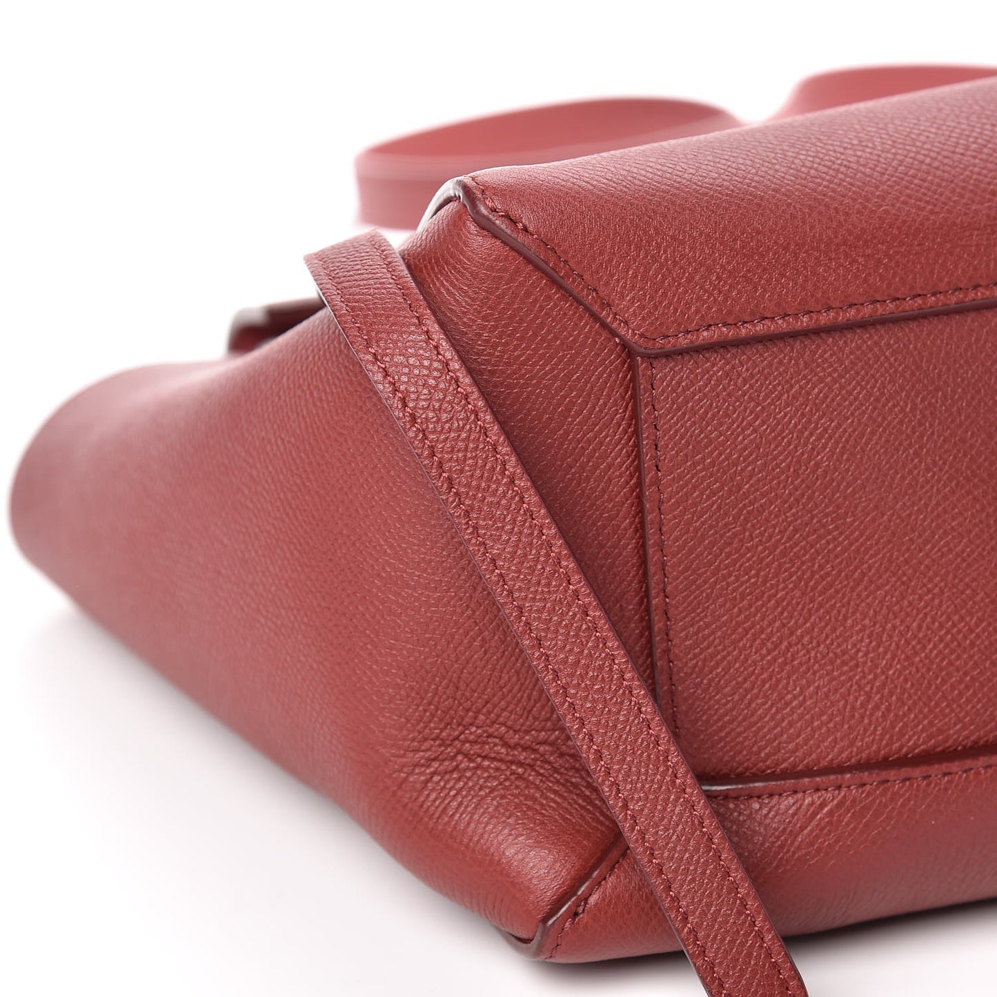 Grained Calfskin Micro Belt Bag Light Burgundy