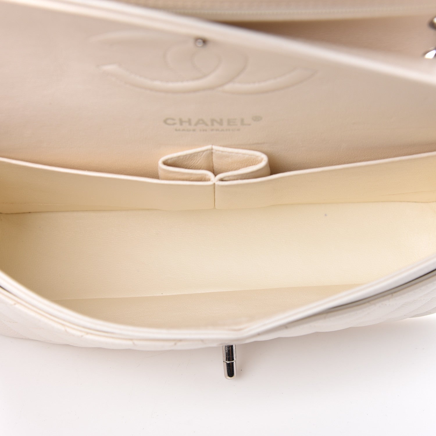 Chanel Caviar Quilted Medium Double Flap White 5 of 11