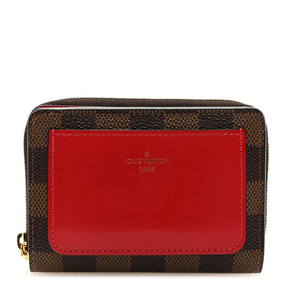 Louis Vuitton Damier Ebene Lou Zippy Compact Wallet Cerise Red 1 of 6