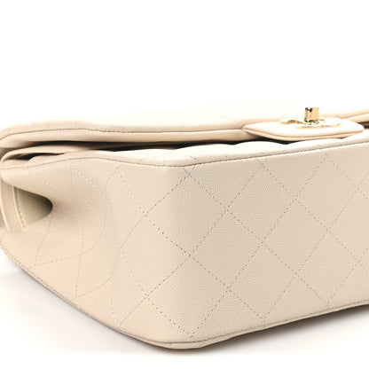Chanel Caviar Quilted Jumbo Double Flap Light Beige 9 of 10