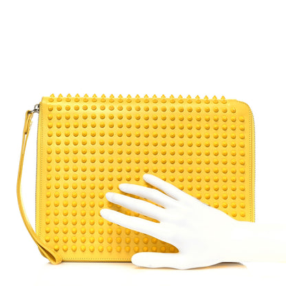 Christian Louboutin Calf Spiked Cris iPad Case Yellow 2 of 16