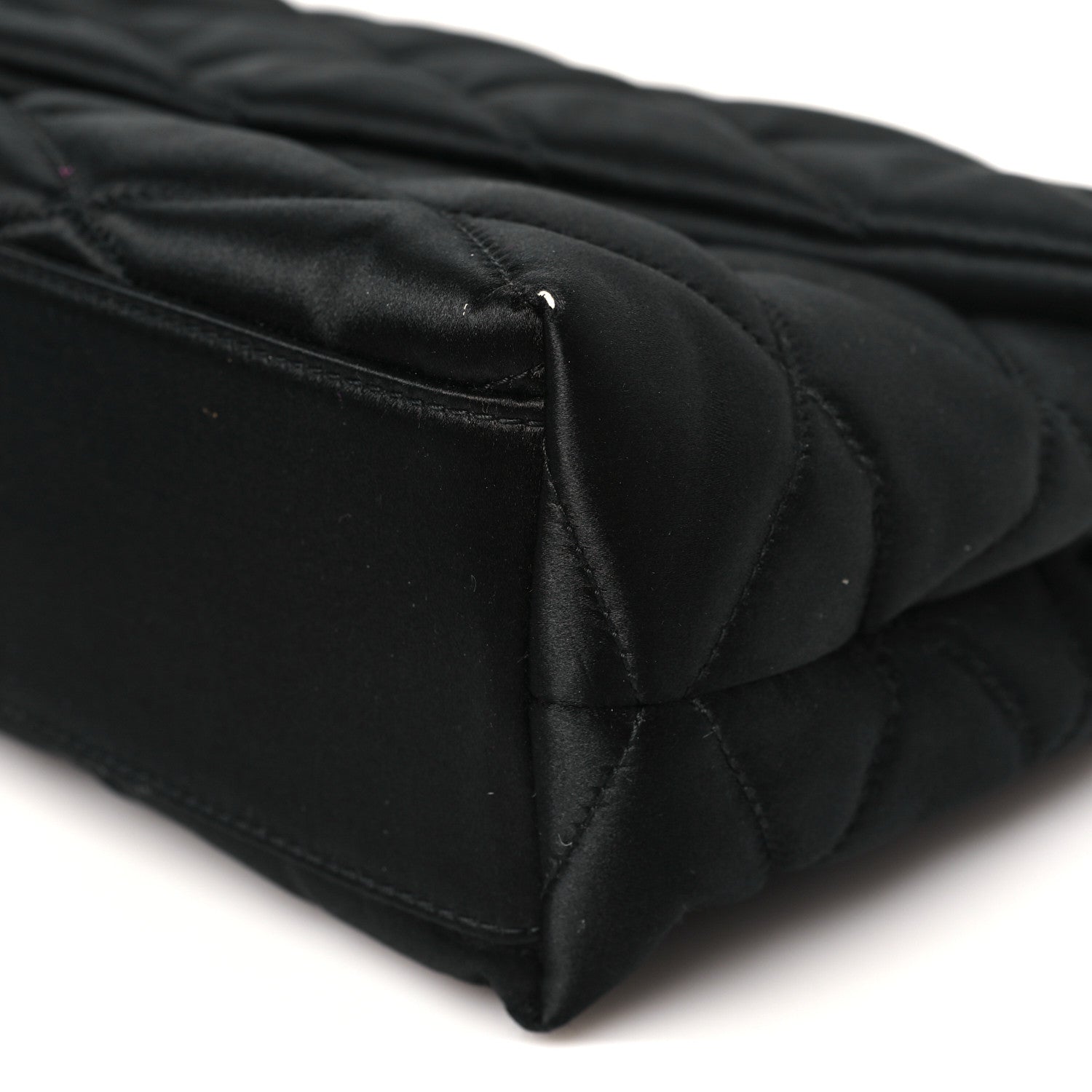 Saint Laurent Satin Quilted Sade Puffer Envelope Clutch Black 10 of 10