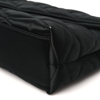 Saint Laurent Satin Quilted Sade Puffer Envelope Clutch Black 10 of 10