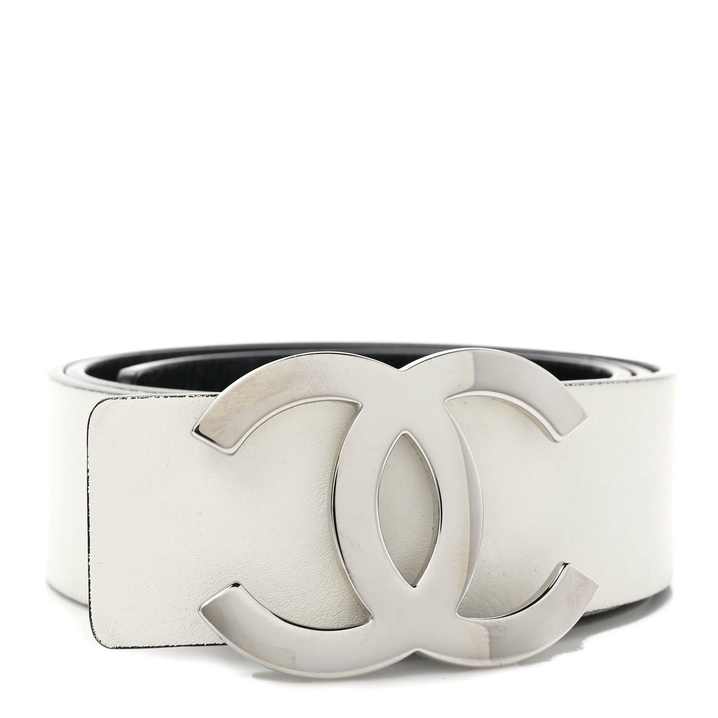 Patent Calfskin CC Reversible Belt 75 Black White