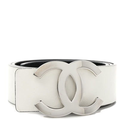 Chanel Patent Calfskin CC Reversible Belt 75 Black White 1 of 4