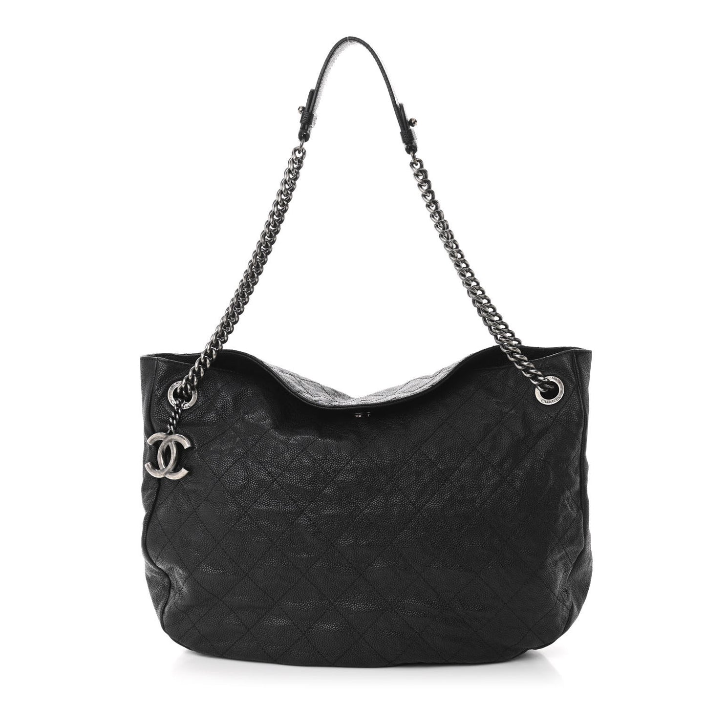 Caviar Quilted Simply CC Hobo Black