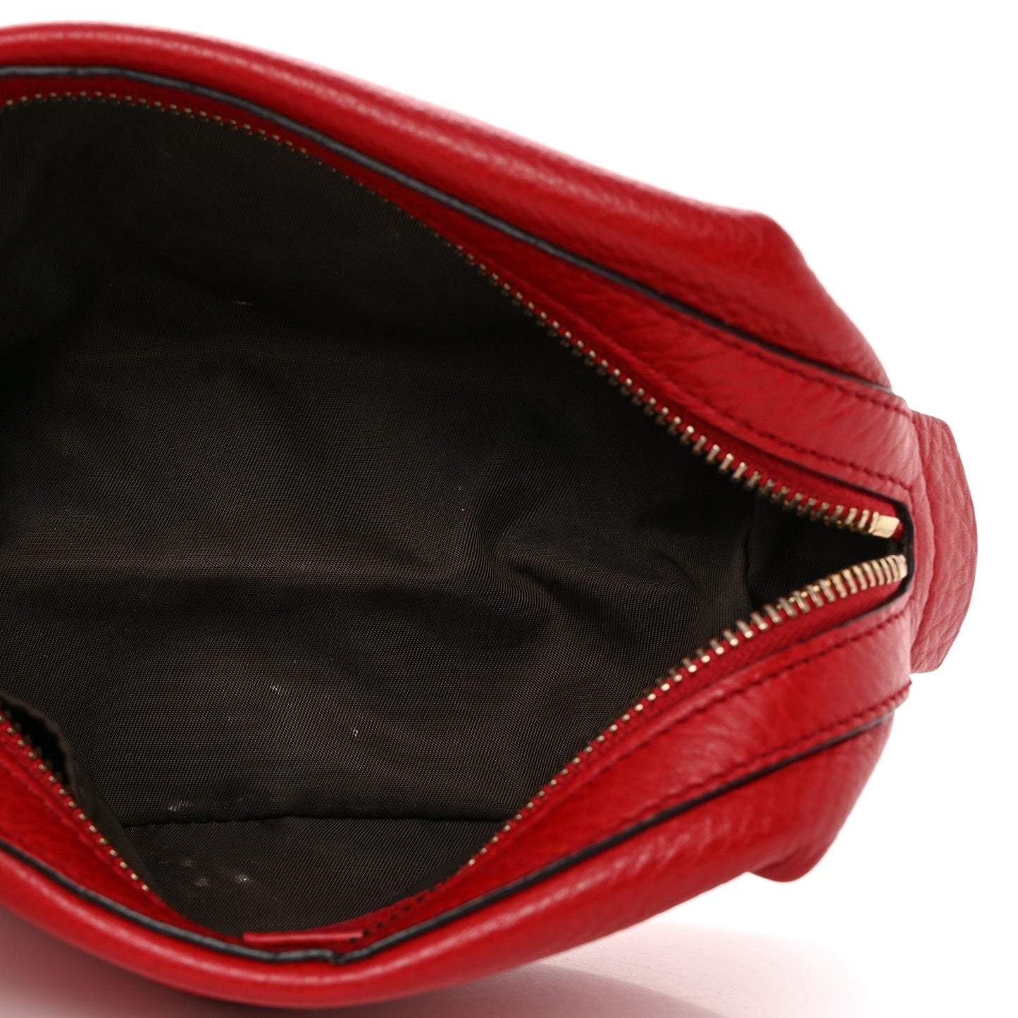 Pebbled Calfskin Medium Soho Cosmetic Case Red