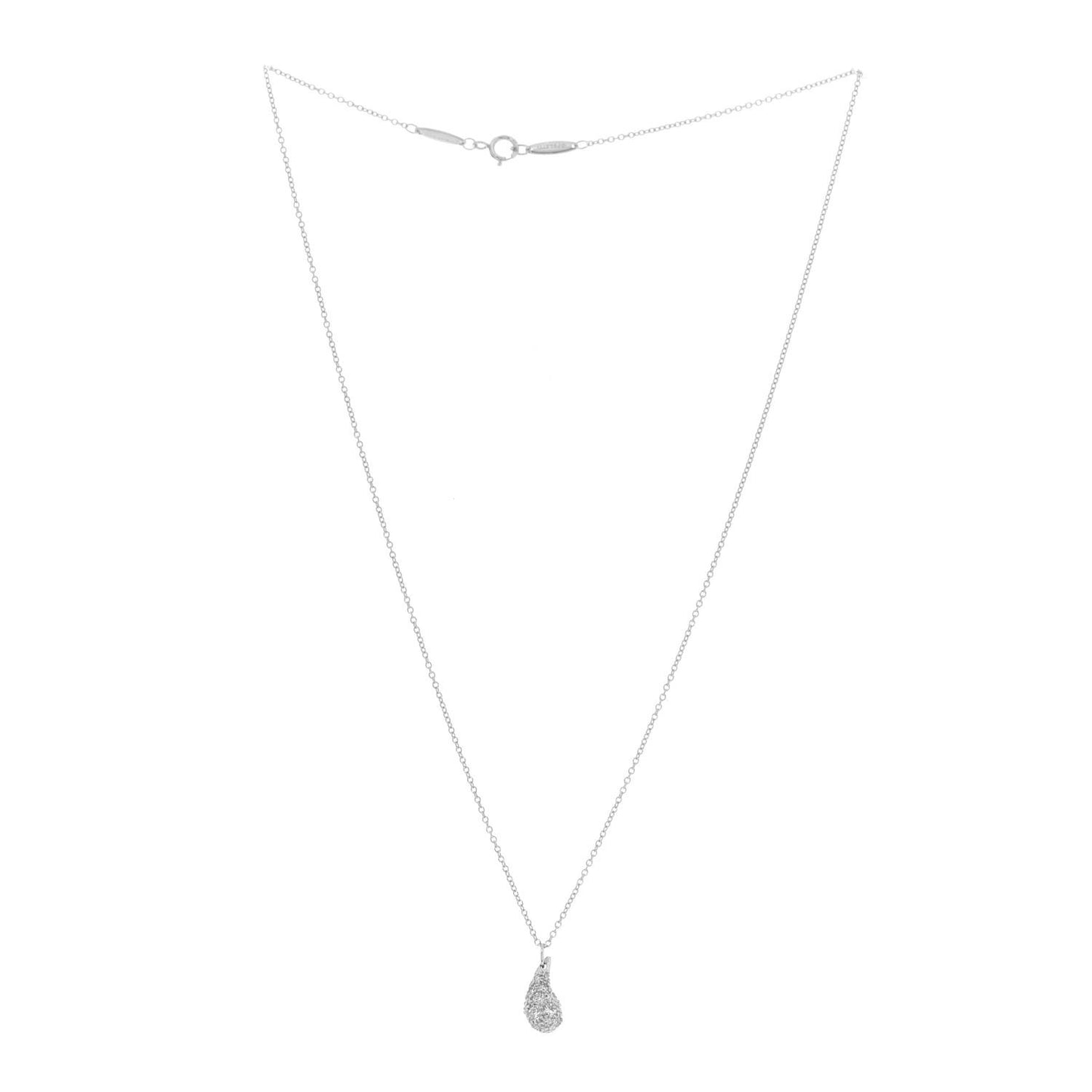 Platinum Diamond 6mm Elsa Peretti Teardrop Pendant Necklace
