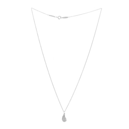 Tiffany Platinum Diamond 6mm Elsa Peretti Teardrop Pendant Necklace 3 of 6