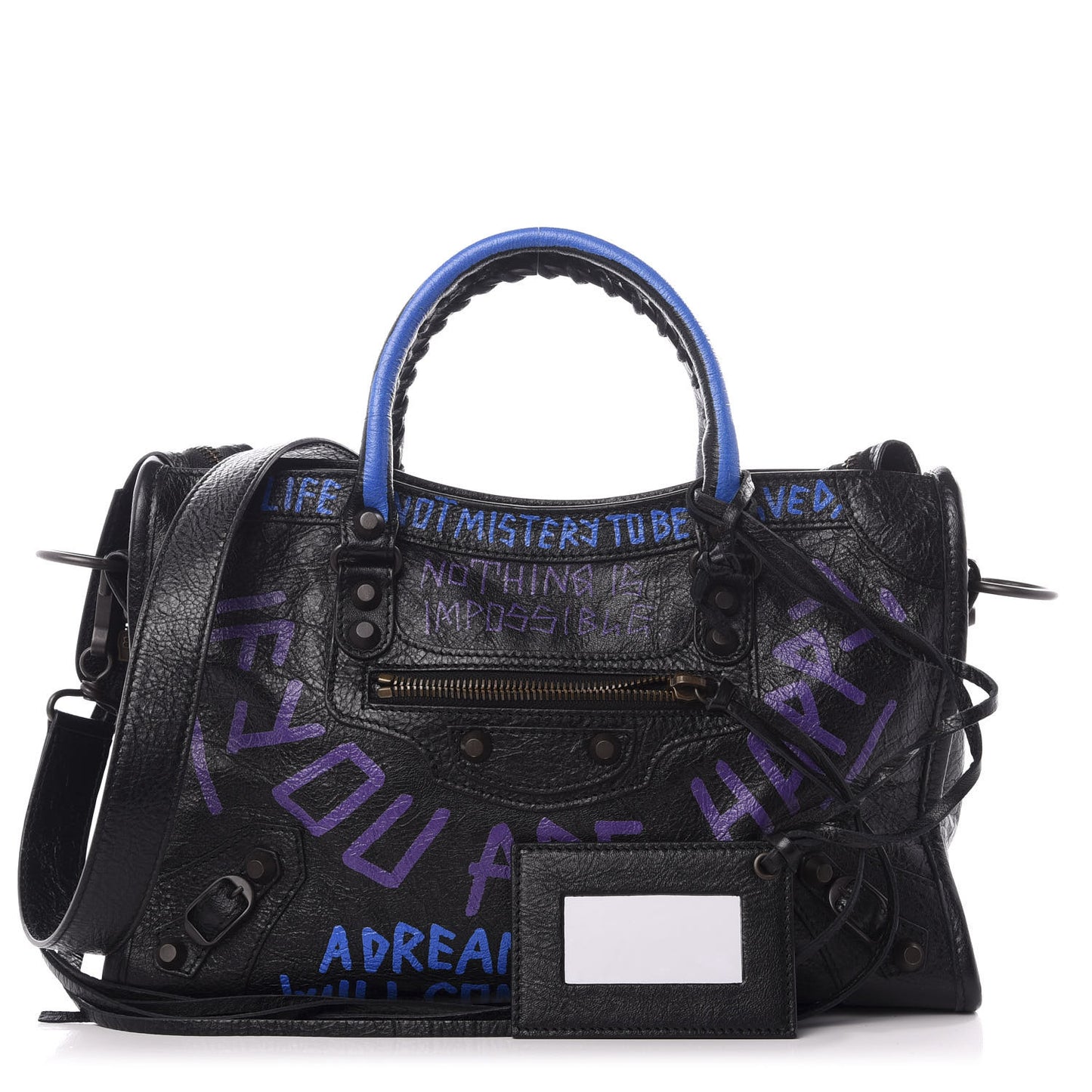 Agneau Arena Graffiti All Over Classic Hardware S City Black Bleu Violet