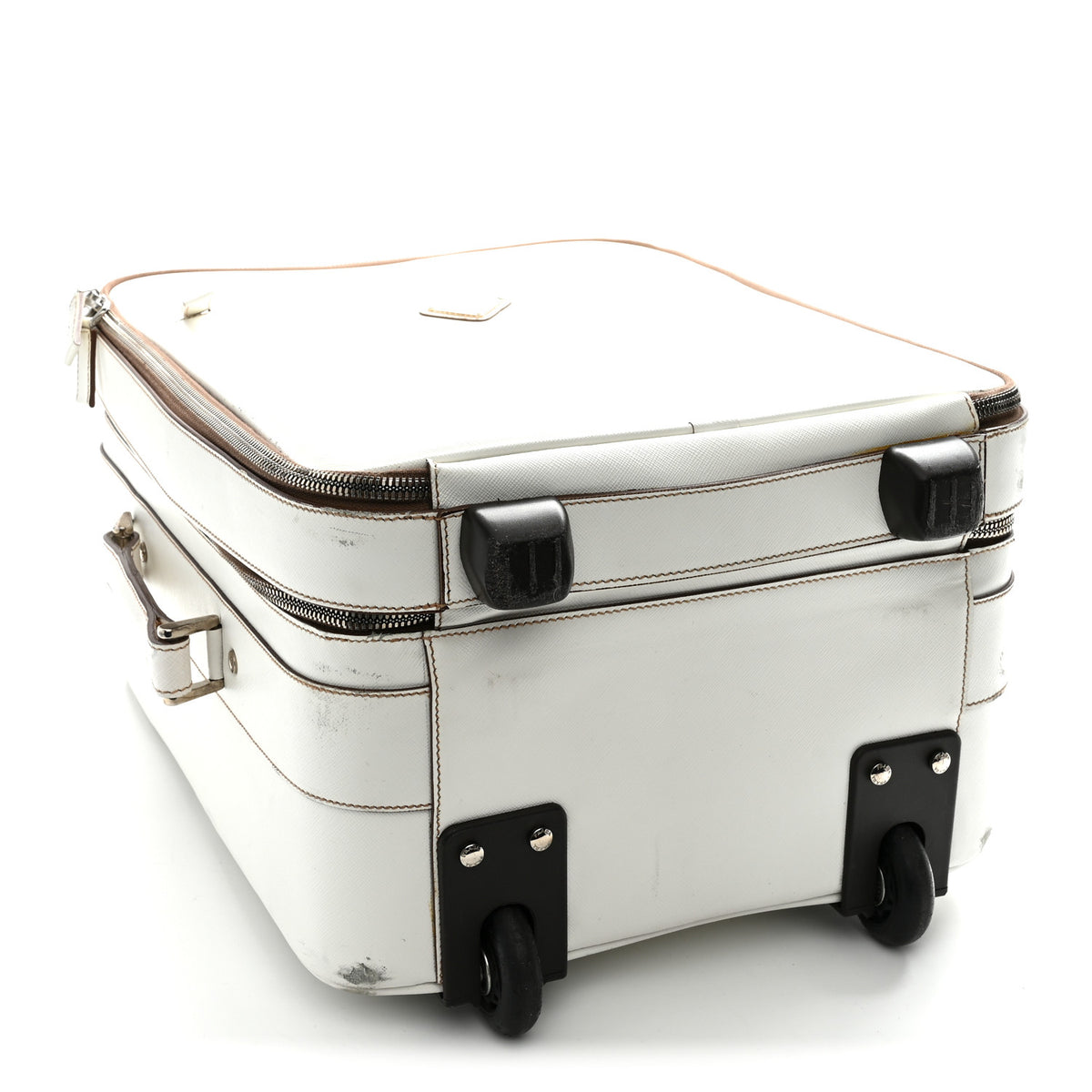 Saffiano Travel Trolley Luggage White