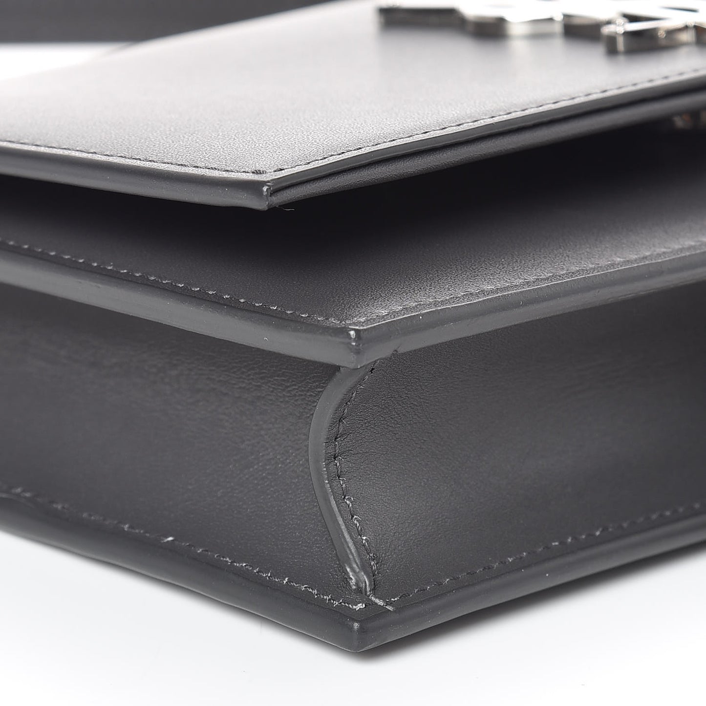 Smooth Calfskin Classic Monogram Kate Tassel Chain Wallet Asphalt