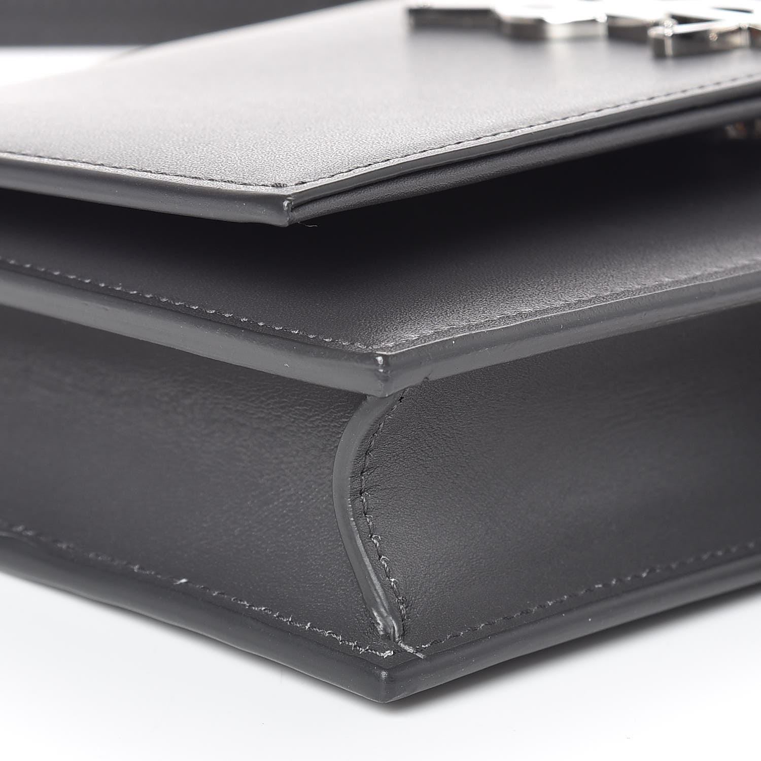 Saint Laurent Smooth Calfskin Classic Monogram Kate Tassel Chain Wallet Asphalt 7 of 8
