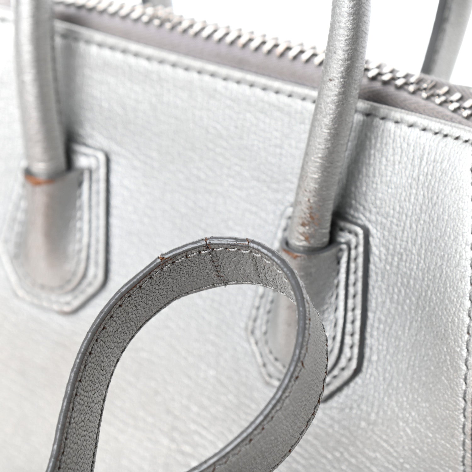 Givenchy Metallic Sugar Goatskin Mini Antigona Silver 14 of 16